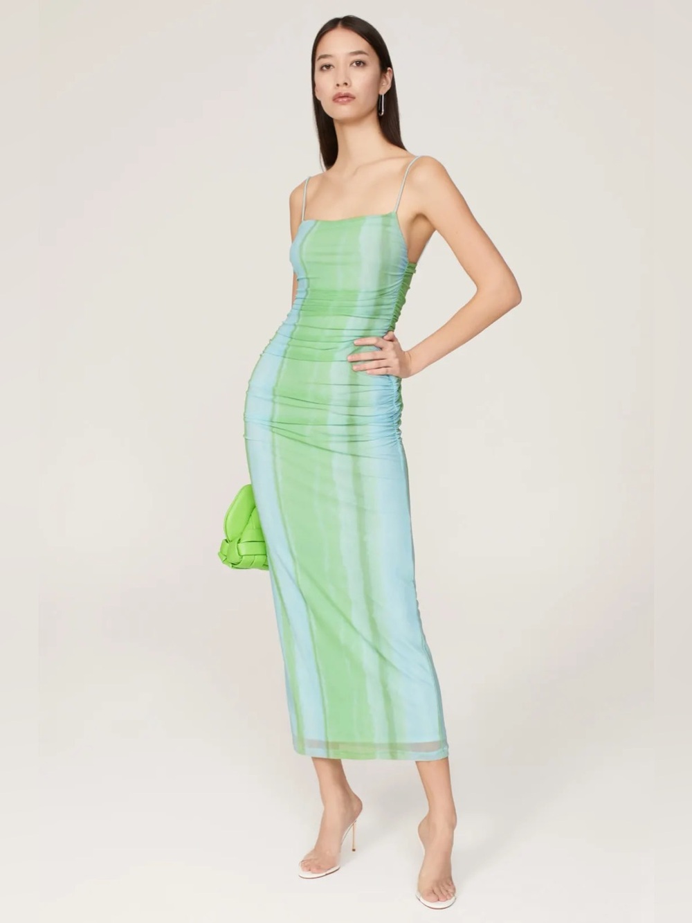 Significant Other Verona Dress Mesh Ruched Midi